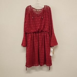 Speechless Red Lace Peasant/Babydoll Style Dress size 12 NEW